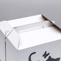 Цена за 5 шт. Кондитерская упаковка Котенок, 2 окна, белая, 35 х 35 х 31 см - UPAK LAND фото 2