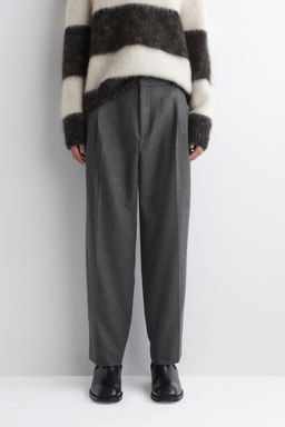 PLEATED WOOL RELAXED-FIT STRAIGHT-LEG TROUSERS - H&m фото 7