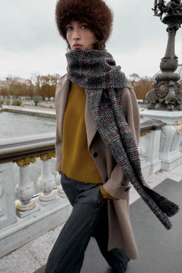 CHECKED SCARF WITH WOOL