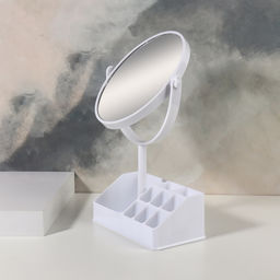 Зеркало с подставкой, с увеличением х2, двустороннее, 16.5×29 см, (d=14.3 см), МИКС