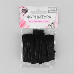 Цена за 3 шт. Застёжка для бюстгальтера, 3 ряда 1 крючок, 2 2,8 см, 2 5 см, 10 шт, цвет чёрный - Арт узор фото 4