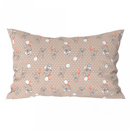 Подушка для сна 60х40см "Зайчишки" беж, наполнитель файбер высшего сорта, чехол бязь "Комфорт" (хлопок 100%), не сьемный, внутренний чехол нетканное полотно (п/э100%), упаковка п/э пресс, "Домашняя мода" (Россия)