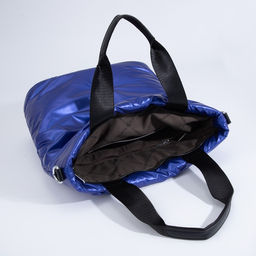 Сумка-тоут на молнии, наружный карман, длинный ремень, цвет синий - Simaland фото 7