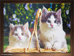 Картина 5D 30х40 124 Котята в лукошке / KS1912-1 /