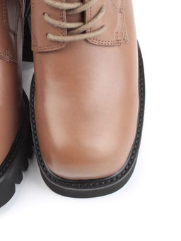 01- GZ6115-G71 BROWN Ботинки демисезонные женские (натуральная кожа)