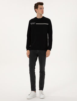 Siyah Regular Fit Sweatshirt - Pierre cardin фото 4