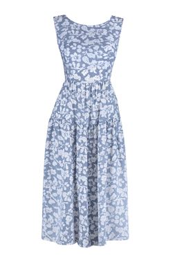 TRENDYOLMILLA Mavi Skater/Belden Ac?lan S?rt Detayl? Cicek Desenli Midi Dokuma Elbise TWOSS21EL0709  фото 21