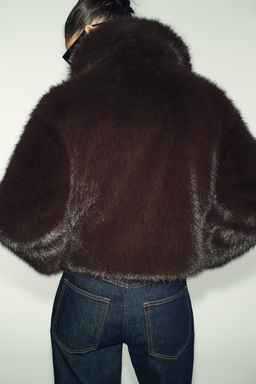 FAUX FUR COLLAR JACKET - Zara фото 7