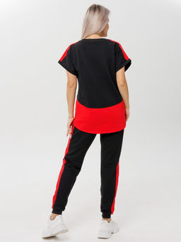 Костюм женский К-209 (футер с лайкрой) Чёрно-красная