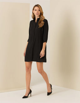 Siyah Slim Fit Dokuma Elbise - Pierre cardin фото 2