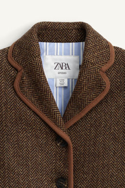 LIMITED EDITION HERRINGBONE WOOL BLAZER - Zara фото 6