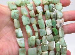 Бусины из хризопраза кристаллы 10*15мм, 34см, 26 бусин Радуга камня