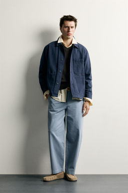 CAZADORA RELAXED FIT BOLSILLOS / Azul noche