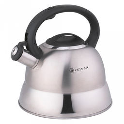 Чайник из нержавеющей стали Zeidan 3л, со свистком, 3-x слойное капсулированное индукционное дно, комбинированная полировка корпуса, фиксированная бакелитовая ручка, подарочная коробка (Китай) Подходит для всех видов плит, включая индукционную!
