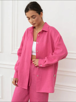 Рубашка женская Лён Белый - Modamica фото 19