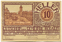 Банкнота 10 геллеров 1920 года Австрия  Родаун (нотгельд)