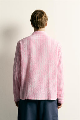 CAMISA RELAXED FIT CUADROS TEXTURA / Rosa - Zara фото 3