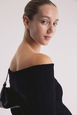 MAMA Vestido off-the-shoulder en punto de canale - H&m фото 4