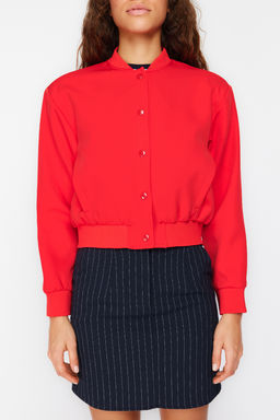 TRENDYOLMILLA Ekru Crop Ince Bomber Mont TWOSS24MO00032 фото 4