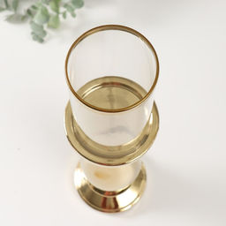 Подсвечник на 1 свечу «Аванти», керамика, стекло, d=8 см, золото, 10×10×40.5 см