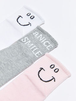 Bask?l? Kad?n Soket ?orap 3l?