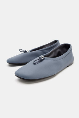 NEOPRENE EFFECT BALLET FLATS WITH PULL TAB - Zara фото 3