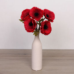Цветы искусственные "Natur" 30см Маки 5шт бордовые