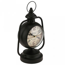 Часы настольные интерьерные "Летучая мышь" 18х11х26см, циферблат с рисунком, бежевый; цифры арабские, черный; выпуклое стекло; корпус металл, черный матовый; в коробке (Китай)