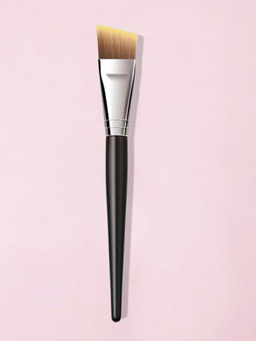 Kristaller Кисть макияжная для нанесения тона плоская скошенная, нейлон, черный, 17 см