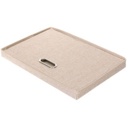 Коробка для хранения вещей складная с крышкой "ДЭСТРА", цвет светло-бежевый, 44*29*30см