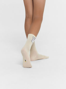 Цена за 5 пар! Носки детские бежевые с рисунком в виде мышки - Mark formelle фото 2