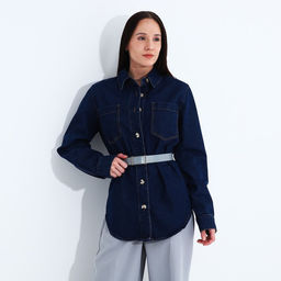 Ремень женский, ширина 2.8 см, пряжка металл, цвет серый - Simaland фото 3