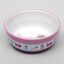 Миска керамическая Кошачья жизнь 270 мл 12.75 см, розовая - Пижон фото 3