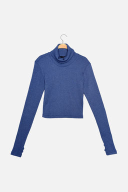 Trendyolmilla Zumrut Yesili Fitted/Vucuda Oturan Bal?kc? Yaka Parmak Detayl? Fitilli Esnek Orme Bluz TWOAW21BZ0071  фото 65