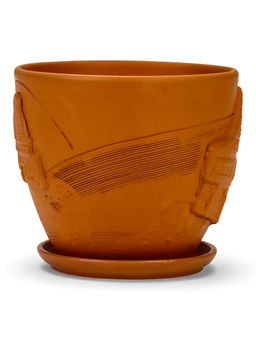 Горшок цветочный с поддоном 2,5 л, d18/h16 см терракот керамика, "Голландия" (М)