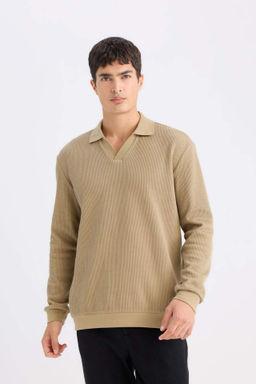 Regular Fit Polo Yaka Sweatshirt - Defacto фото 2