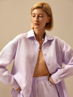 Рубашка женская Лён Белый - Modamica фото 31