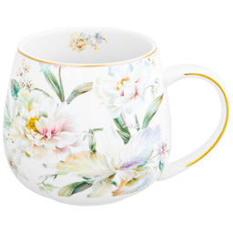 Кружка 400 мл 12,5*9,5*8,5 см "Корнелия" бочонок, фарфор NEW BONE CHINA