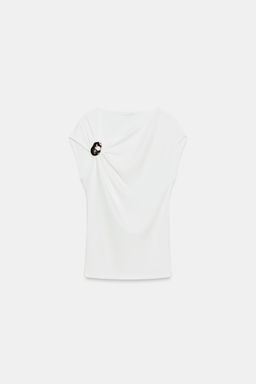 TOP DRAPEADO FORNITURA / Blanco roto - Zara фото 5