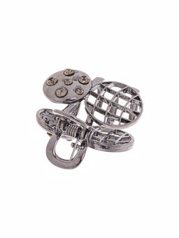 Цена за 6 шт. Крабик для волос «Оливия», вишенки, 2.5 см, чёрный