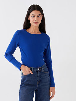 Bisiklet Yaka D?z Uzun Kollu Kad?n Bodysuit