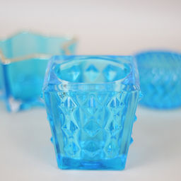 Цена за 4 шт. Подсвечник "Нежность" 7,7*7,5 см, Голубой