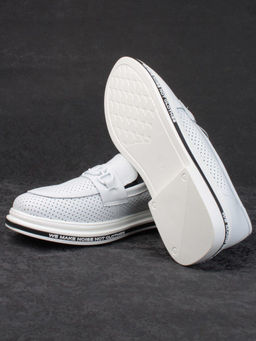 03-PDD170-1 WHITE Лоферы женские (натуральная кожа) - Фабричный китай фото 16