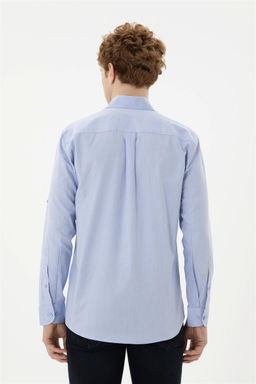 Мужская синяя рубашка с длинным рукавом - U.s. polo assn фото 5