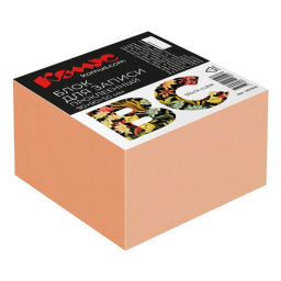 Блок для записей Комус BC 90х90х50 оранжевый интенсив 80г на склейке  фото 2