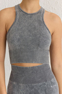 Trendyolmilla Lacivert Seamless/Dikissiz Crop Y?kamal? Halter Yaka Orme Spor Ust/Bluz THMSS23SS00004  фото 4