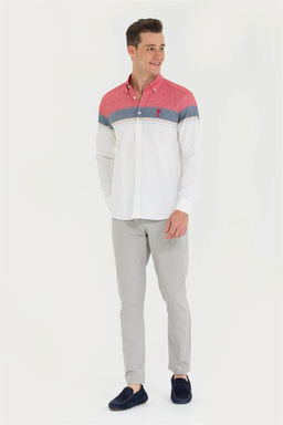 U. S. Polo Assn / Мужская белая рубашка с длинным рукавом - U.s. polo assn фото 11