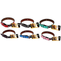 "Пэт тойс (Pet toys)" Ошейник для собаки "Стразы" 2,4х51см, металлическая застежка, под кожу, с декором, на картоне, цвета в ассортименте: красный, фиолетовый, розовый, серый, голубой, бирюзовый (Китай)