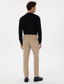 Bej Slim Fit Flanel Dokulu Kuma_ Pantolon - Pierre cardin фото 4