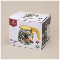 ЗАВАРОЧНЫЙ ЧАЙНИК AGNESS С ФИЛЬТРОМ ЗЕМЛЯНИКА 900 МЛ. фото 2